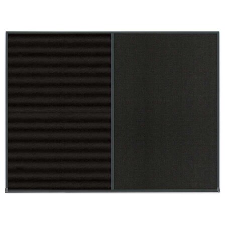United Visual Products Triple Door Radius Plus Corkboard, 96" x UV8006PLUS-WHITE-CINNABA